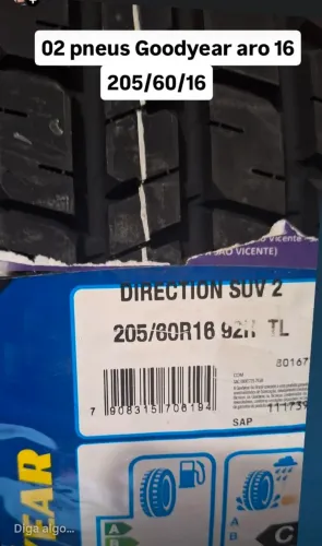 02+pneus 205/60/16 Goodyear aro 16 novos