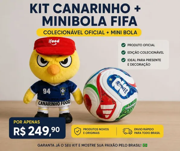 CANARINHO IFOOD 1994 + MINIBOLA DA COPA 2026 ( ADIDAS )