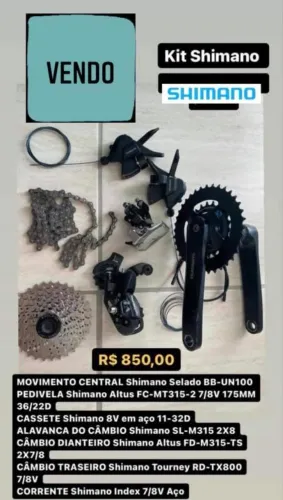 Grupo de transmissão Shimano - peças bicicleta