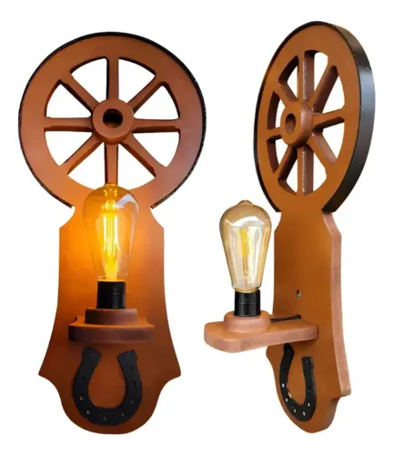 Arandela Rústica Roda de Carroça