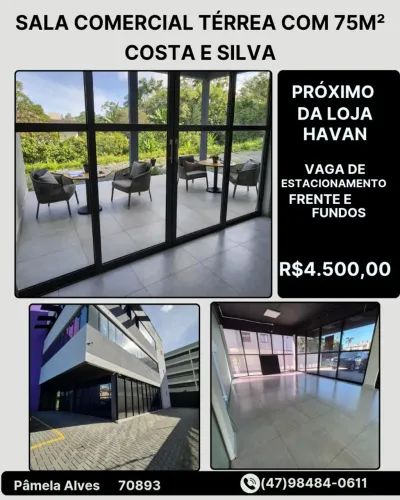 Sala comercial térrea próximo da loja havan do Costa e Silva 
