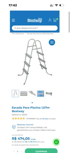Escada para piscina best way lacrada