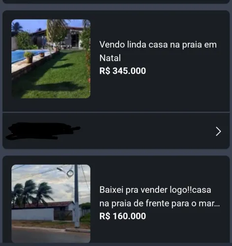 Vendo 2 casas na Praia em Natal