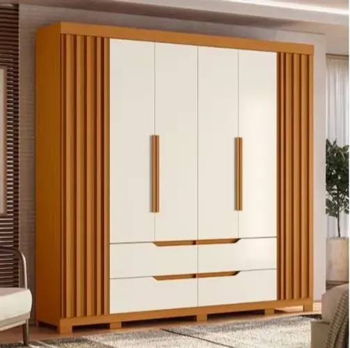 Vendo Guarda Roupa Casal Ripado com Pés 6 Portas 4 Gavetas