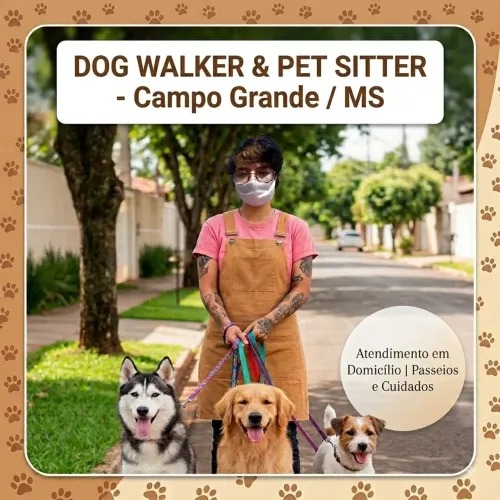 Passeadora de Cães (Dog Walker) e Pet Sitter- Campo Grande MS