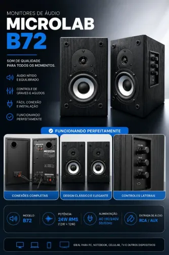 Monitores de áudio Microlab B72