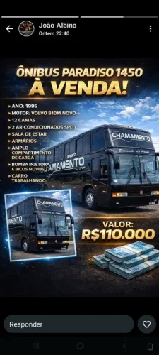 Ônibus volvo b10m preparado para banda