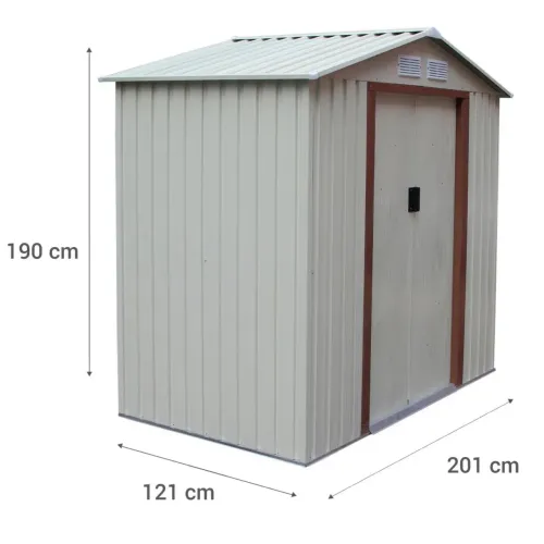 Abrigo de Jardim S1001A - 201x121x190cm Bege Ergo
