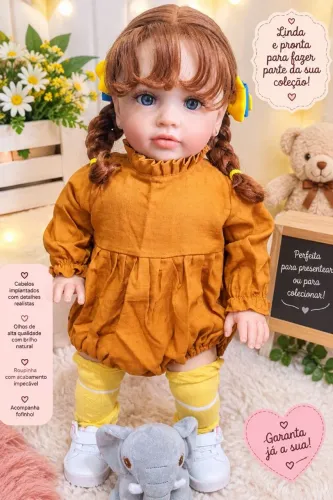 Bebê Reborn kit Pipa ruiva 62 cm linda demais