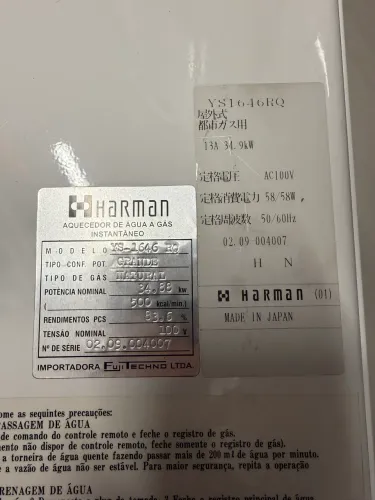 Aquecedor a Gás Harman Neo 20 Japonês - Excelente Estado - Para Reparo ou Peças