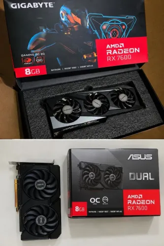 Placa de Video Rx 7600 Gigabyte e RX 7600 Asus