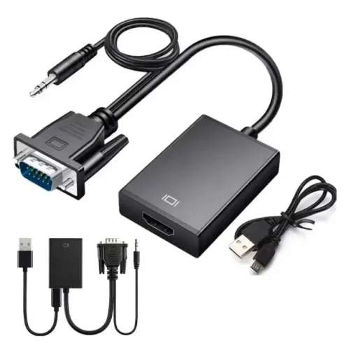 Cabo Conversor VGA para HDMI FY-550 com Áudio Integrado