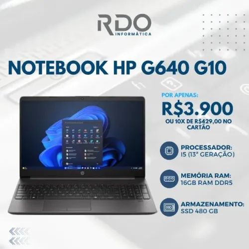 Notebook HP 640 G10 Core i5 13ª Gen 16GB SSD 480GB Profissional