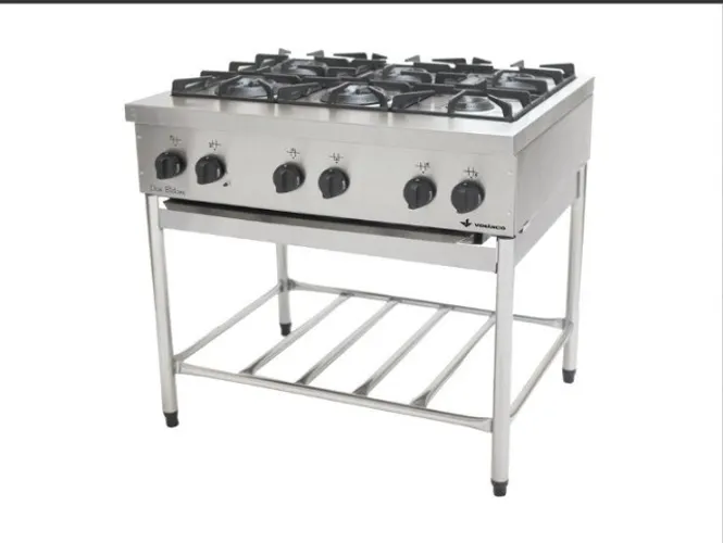 Fogão Don Bidone toda em aço inox Arnildo