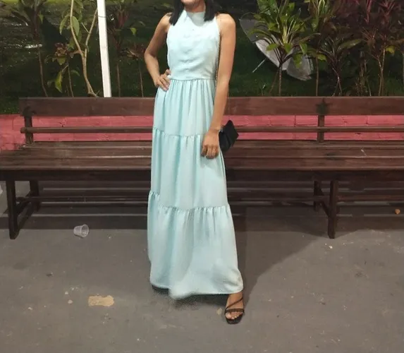 Vestido Longo Azul Tiffany