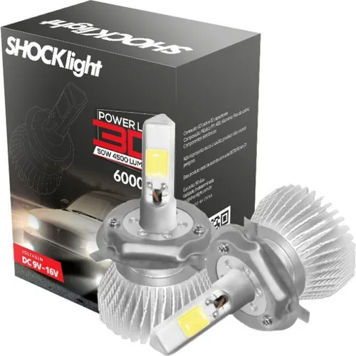 Super Led 3d Farol H4 Power Led 6000k 50w 9000 Lumens