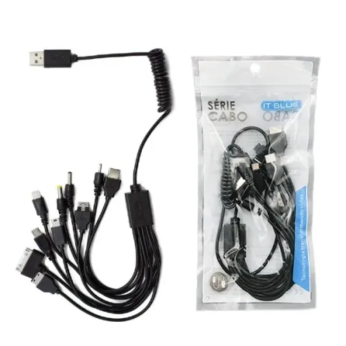 Cabo Carregador De Celular Dados Universal Usb 10 Em 1