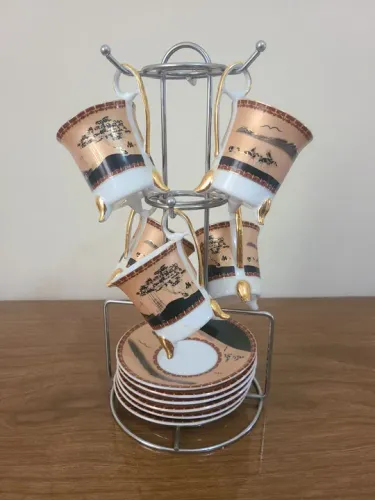 Lindo Jogo de Xícaras de Café em Porcelana Chinesa