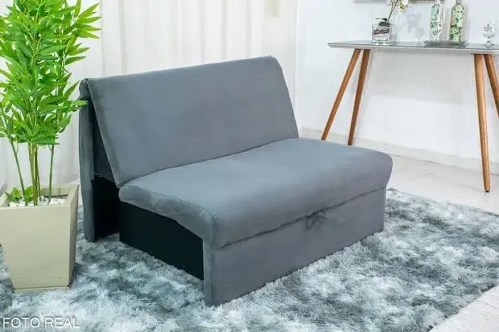 Sofá cama Malu 1.15 cor cinza / FRETE GRÁTIS