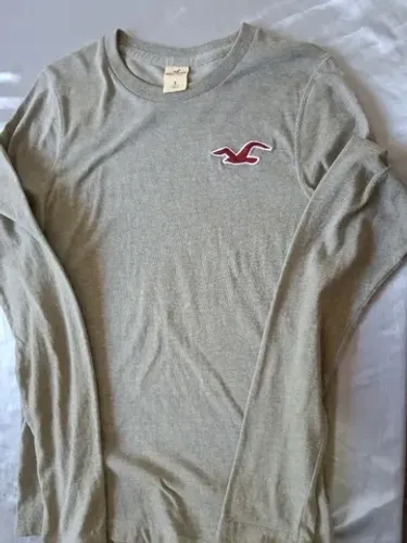Camisa Manga Longa Cinza Hollister Tamanho S/P