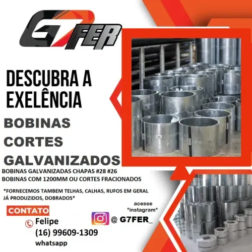 BOBINAS CHAPAS GALVANIZADAS GALVALUME CALHA RUFO