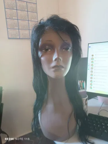 Peruca Lace Front humana castanha escuro 