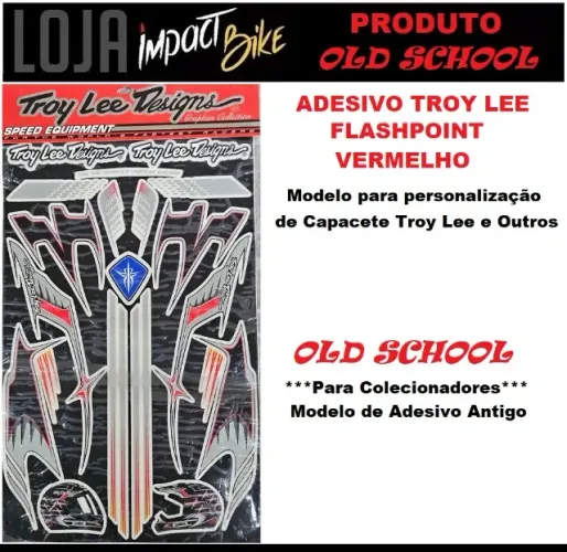 Bicicleta MTB, DH, BMX, Cartela de Adesivos Troy Lee Flashpoint *RED*- Capacetes Full Face