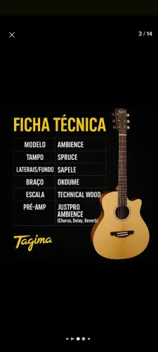 violão Tagima Ambience frontier - venda só para Salvador-BA
