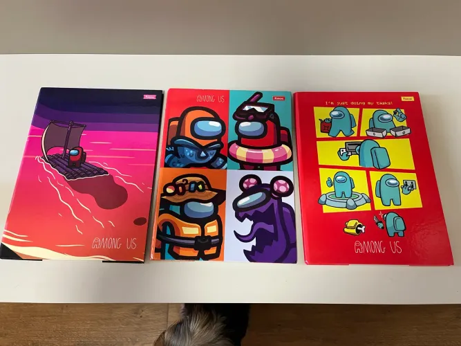 Kit com 3 cadernos brochurão 80fls AMONG US