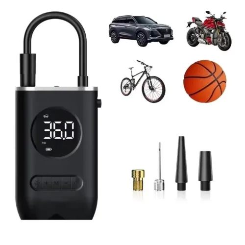 Compressor de Ar Portátil para carros, motos e bicicletas