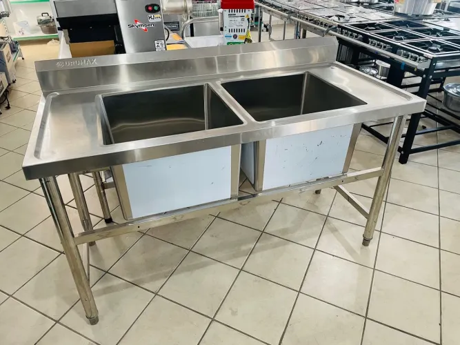 MB Bancada de Pia inox c/ 2 cubas 1.50x70 