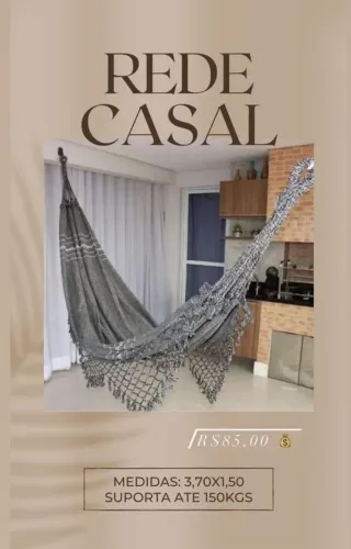 Rede de Descanso Casal Cinza - Conforto e Elegância