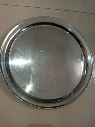 Bandeja inox rígida para servir com 40 cm