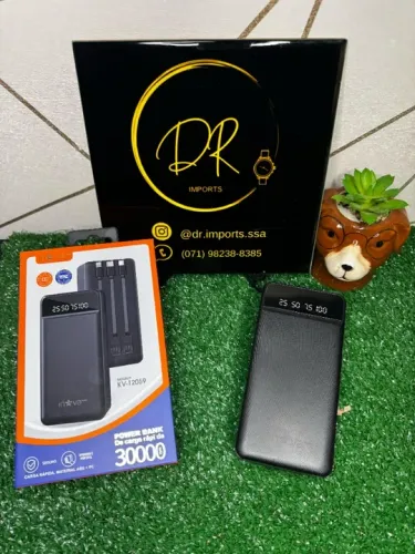 PowerBank Bateria 30.000Mah Inova Carga Rápida já com cabos ( Preto ou Branco) NOVO