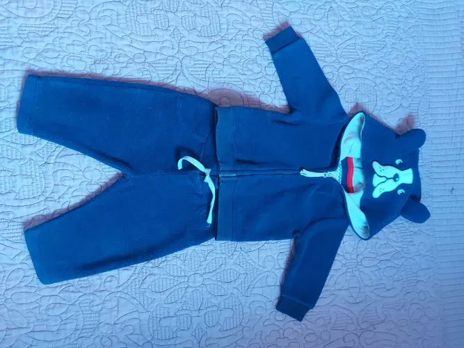 Conjunto de frio Blusa jaqueta e Calça fleece Baby Club 0-3 meses