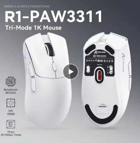 MOUSE GAMMER ATTACK SHARK BRANCO NOVO E LACRADO