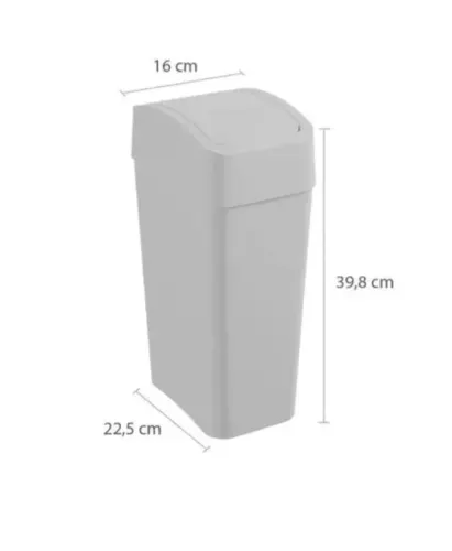 Lixeira com Tampa Basculante 2 Astra Branco 8 litros
