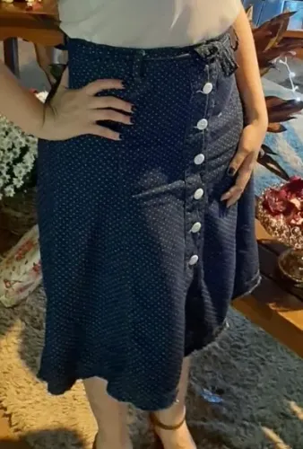 Saia Jeans Midi