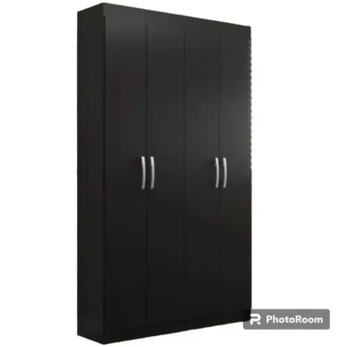 Armário Multiuso Dueto 4Pts Preto Doripel - Entrega Rápida!