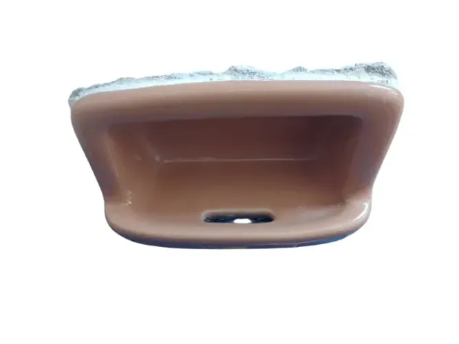 Saboneteira Louça Cerâmica Marrom 16x9x7cm Celite