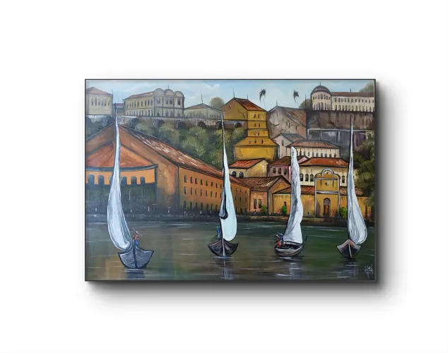 Quadro Pintura - Paisagem Cidade Baixa