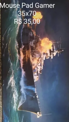 Mouse Pad Gamer 35x70 - Estampa de Batalha Naval