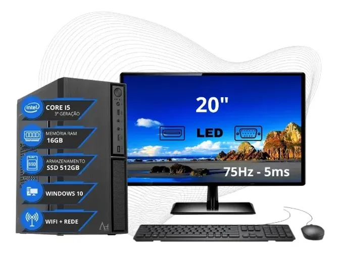 Computador Completo I5 16gb Ssd 512gb Monitor Mouse Teclado