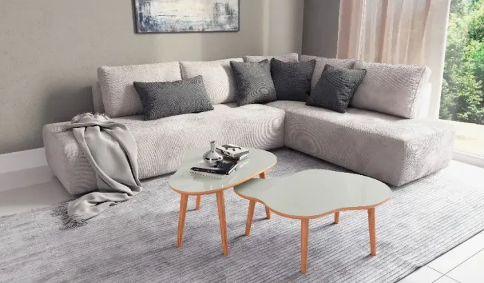 Conjunto de Duas Mesas de Centro Orgânica 100% MDF.
