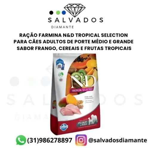 Ração Farmina N&D Tropical Selection para Cães Adultos de Porte Médio e Grande 10,1KG