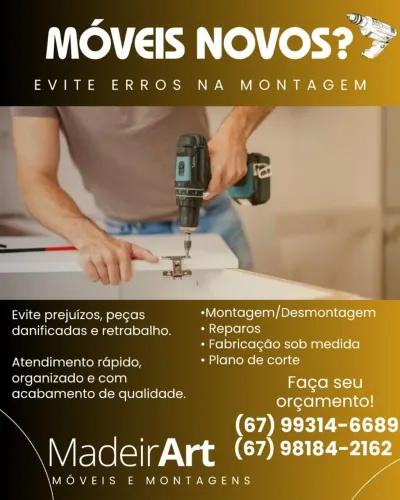 Montador de Móveis Profissional | +10 anos de experiência