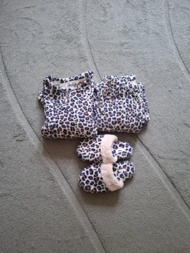 Pijama Longo Feminino Em Plush  + Pantufa - Animal Print