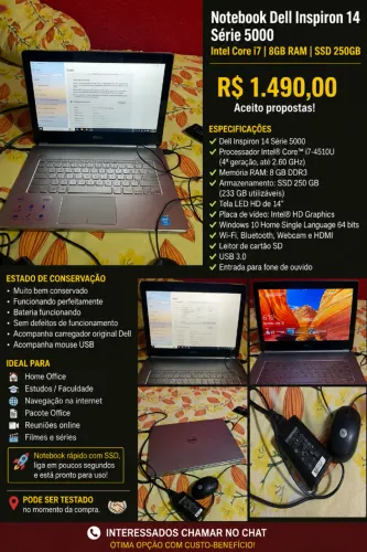 VENDO NOTEBOOK DELL OU TROCO POR MACBOOK AIR