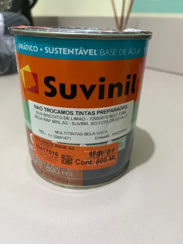 Esmalte Suvinil Cor & Proteção Brilhante Base Água - Cor Biscoito de limão 800 mL