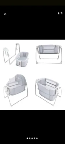 Mastela Berço Techno Bluetooth Balanço Com Timer E Música Cinza 